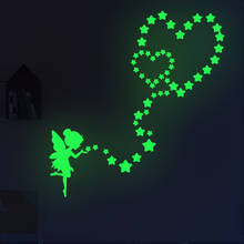 Zollor-pegatina de pared luminosa para dormitorio, decoración creativa para sala de estar, habitación de niños, Ángel, Hada, estrella, verde/azul 2024 - compra barato