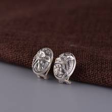 FNJ-pendientes de plata de primera ley con forma de loto para mujer, aretes pequeños, plata esterlina 925, S925 2024 - compra barato