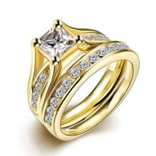 Milangirl Свадебные Кольца для пары роскошные кольца с фианитом набор винтажных обручальных колец Love Godly Jewels 2024 - купить недорого