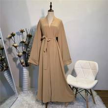 Hot Sell Simple muslim Dress Smooth Silky Elegant pure color Long Muslim Dresses Women Modest Wear Clothing EID robes F2078 2024 - buy cheap