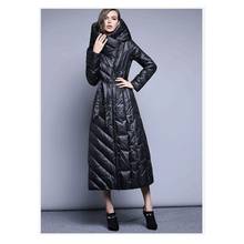 Winter 2019 new style fashion women down jacket Korean version hooded long style jacket white duck down silm thicker female coat 2024 - buy cheap