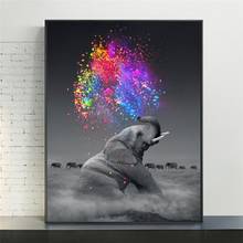 Fantasy Elephant Canvas Posters and Print Colorful Animals Paintings on The Wall Decorative Pictures for Home Living Room Decor 2024 - buy cheap