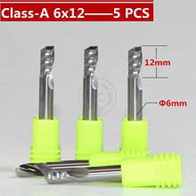 5 PCS-6mm*12mm,CNC machine insert bit,solid carbide milling cutter,Class-A 1 flute end mill,PVC,MDF,Hard wood,Acrylic 2024 - buy cheap