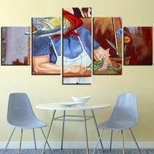 5 Pieces Funny Fish Man Canvas Oil Painting Shop Boss Posters Cartoon Pictures For Home Decor Anime Wallpapers Artwork 2024 - buy cheap