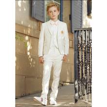 Ivory Boys Suits Set Formal Occasion Tuxedos Notch Lapel Kids Wedding Tuxedos Child Suit (Jacket+Pants+Tie+Vest) 2024 - buy cheap