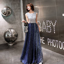 Plus Size Elegant Evening Dresses A-Line Sparkle Sequined Long Dress Formal Occasion Party Gowns 2024 - buy cheap