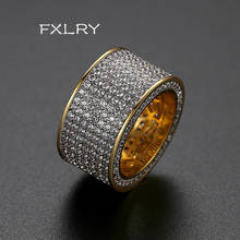 FXLRY personality exaggerated zircon men's ring simple retro round ring Luxury Hip Hop Jewelry 2024 - buy cheap