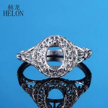 HELON-Anillo de plata de ley 5,5 para mujer, 7,5x6,5mm a 8,5x925mm, corte ovalado, semimontado anillo de boda, joyería fina Vintage, regalo 2024 - compra barato