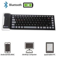 Teclado bluetooth ultra-fino dobrável, teclado gamer ergonômico de silicone macio, à prova d'água 2024 - compre barato