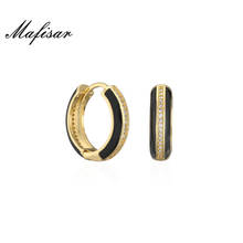 Mafisar New Fashion Gold Color Cute Hoop Earrings For Women Girl 10 Different Colors Dripping Oil Female Wedding Earrings 2024 - buy cheap