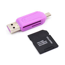 1 шт. Портативный 2 в 1 USB 2,0 OTG адаптер для чтения карт памяти Универсальный Micro USB устройство для чтения карт SD TF для Android компьютера ноутбука 2024 - купить недорого