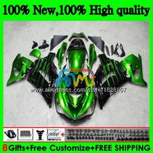 Carenado verde y negro para moto, inyección para KAWASAKI ZZR1400 ZX 14R ZX-14R 24BS.0 ZX14R 12 13 14 15 16 17 2012 2013 2014 2015 2016 2017 2024 - compra barato