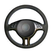 Cubierta de volante de gamuza negra para coche, cosido a mano, para BMW Serie 3, E46, 2000-2005, serie 5, E39, 2000-2003, E53, X5, 1999-2003, Z3 2024 - compra barato