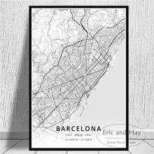 Mapa del mundo moderno mapas de ciudades, carteles de viaje e impresiones, lienzo, pintura, imágenes en la pared, decoración nórdica, decoración del hogar 2024 - compra barato