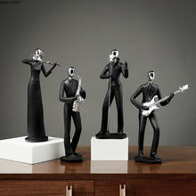 Modern Black Musician Sculpture Lead Singer Guitarist Resin Crafts To Send Friends Gifts Abstract Figure Statue Home Decoration 2024 - buy cheap
