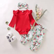 2020 New Spring Fall Toddler Infant Baby Girls Kids Long Sleeve Tops Pants 3PCS Outfits Set Clothes 2024 - buy cheap