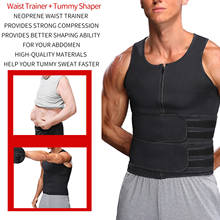 Men Body Shaper Sauna Vest Waist Trainer Double Belt Sweat Shirt Corset Top Abdomen Slimming Shapewear Fat Burn Fitness Top 2024 - buy cheap