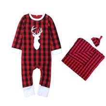 COSPOT  Newborn Christmas Jumpsuit Swaddle Blankets Red Plaid Blanket+Hat+Rompers Bebes Baby Boy Girl Christmas Clothes Set 50 2024 - buy cheap