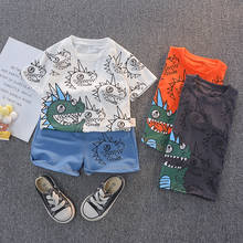 2021 Summer Baby Boy Clothing Sets Cartoon Dinosaur Brand Boys Girl Clothes 1 2 3 4 Years Kids Set Cotton T-shit + Shorts 2pc 2024 - buy cheap