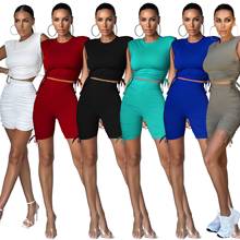 Casual Women Fitness Suit Sleeveless Shirt Top And Short Pants Sportsuit Streetwear Tracksuit Women Outfit 2024 - buy cheap