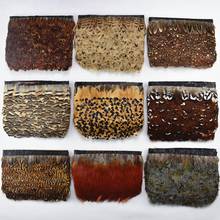 Wholesale 10Meters/Lot Natural Lady Amherst Pheasant Feather Trims Ribbon Feathers for Crafts Trim Fringe Clothing Accessories 2024 - buy cheap