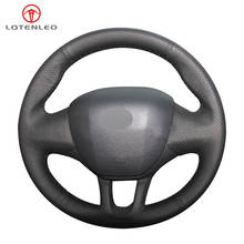 LQTENLEO Black Artificial Leather Hand-stitched Car Steering Wheel Cover For Peugeot 208 2012-2019 2008 2013-2019 308S 2015 2024 - buy cheap