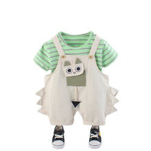 Casual Summer Children Cartoon T-Shirt Overalls 2Pcs/Sets Toddler Fashion Costume Girls Baby Boys Clothing Kids Print Tracksuits 2024 - buy cheap