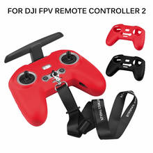 Capa de silicone alça de pescoço para dji fpv controle remoto 2 protetcive caso pele anti-perdido cordão para dji fpv acessórios combinados 2024 - compre barato