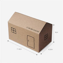 Caixa de bolachas pequena formato de casa, caixa grande de papel para doces e pães, casamentos, chá de bebê e presentes 2024 - compre barato