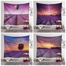 Sunset Painting Purple Tapestry Wall Hanging art Large Tapestry floral Fabric decor blanket Beach Towel farmhouse decor	200x150 2024 - buy cheap