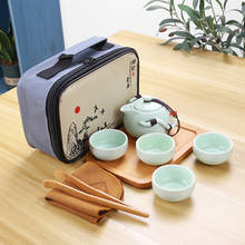 Conjuntos de chá kung fu cerâmica conjunto de chá 1 pote 4 xícaras bules de chá alta qualidade elegante gaiwan bonito e fácil bule de chá chaleira 2024 - compre barato