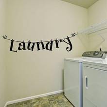 Pegatina de pared creativa para decoración de cuarto de lavandería, Fondo de baño, calcomanías de arte Mural, papel tapiz, pegatinas de letras 2024 - compra barato