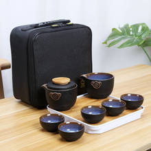 Conjunto de chá de viagem kung fu chinês, conjunto de bule portátil de cerâmica, copos para chá da cerimônia de chá ao ar livre, xícara de chá jingdezhen 2024 - compre barato
