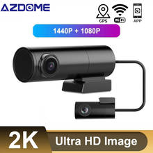 Видеорегистратор AZDOME 2K 1440P, встроенный GPS, Wi-Fi, двойная камера заднего вида, видеорегистратор с датчиком движения, 24 часовая парковка 2024 - купить недорого