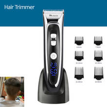 Recortadora eléctrica con pantalla LCD para hombre, máquina de afeitar inalámbrica para Barba, corte de pelo, recargable, F35 2024 - compra barato