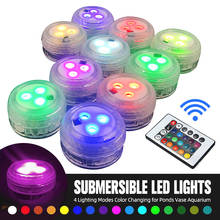 Luces LED sumergibles con control remoto, luces de piscina impermeables IP68, 4 modos de iluminación que cambian de Color para estanques, jarrones, fiestas 2024 - compra barato