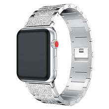 Браслет стальной для Apple Watch Band 38 мм 42 мм, люксовый ремешок для Apple iWatch Band 40 мм 44 мм Series 2 3 4 5 2024 - купить недорого