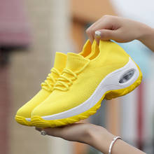 Black Yellow Chunky Sneakers Women Running Shoes Pink Breathable Flat  Platform Shoes Woman Sock Sneaker Wedges Shoes for Women 2024 - buy cheap