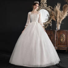 Luxury Embroidery Wedding Dress Half Sleeve Bride Wedding Dresses Plus Size Bridal Lace Up Dresses Ball Gowns 2024 - buy cheap