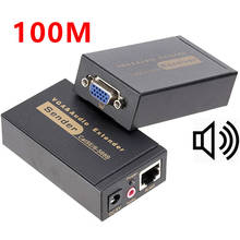Extensor VGA RJ45, cable de extensión con 3,5mm de Audio, VGA a Ethernet, RJ45, sobre cat5e/6, hasta 100M/60M 2024 - compra barato