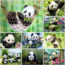 Pintura de diamantes 5D DIY de Panda, bordado de mosaico de dibujos animados de animales, Kits de punto de cruz, arte de pared, decoración del hogar 2024 - compra barato