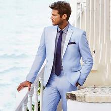 Trajes de boda informales para hombre, traje de novio personalizado, trajes con pantalones, traje de graduación de dos piezas (chaqueta + pantalones) 2024 - compra barato