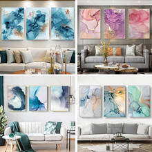 Quadros abstratos da série de aquarela, quadros de tela coloridos de tinta de mármore, pinturas minimalistas para parede, pôster de arte de casa, decoração 2024 - compre barato