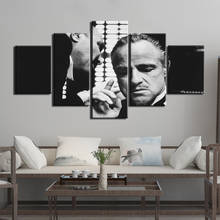 5 panels Godfather Poster canvas art print Picture painting modular white and black movie wall pictures for living room decor 2024 - buy cheap
