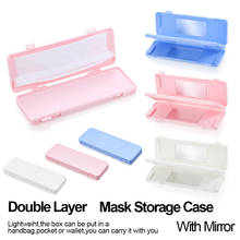 New Double Layer Face Mask Storage Case With Mirror Face Shield Holder Portable Storage Box Travel Organizer Folder With Mirror 2024 - buy cheap