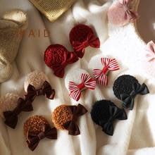 Original design small bear ear hairpin brooch Lolita headdress edge clip bow 2024 - buy cheap