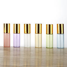 10 pçs/lote 5ml portátil colorido óleo essencial perfume de vidro grosso garrafas rolo viagem recarregável garrafa rollerball 2024 - compre barato