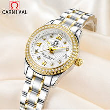 CARNIVAL Brand Ladies Fashion Automatic Watches Women Waterproof Luxury Sapphire Calendar Mechanical Wristwatch Relogio Feminino 2024 - buy cheap