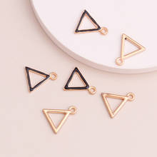 10pcs 15x13mm Enamel Black Color Triangles Pendants Charms for Making Bracelets & Necklaces Metal Alloy Jewelry 2024 - buy cheap