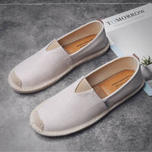 Xpay-zapatillas Vintage blancas para hombre, alpargatas hechas a mano transpirables, zapatos de lona sin cordones, 2021 2024 - compra barato